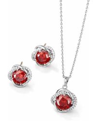 Lovii - Elegant Crystal Necklace & Earrings Jewellery Set - Lyst