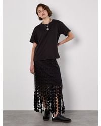 Apricot - Guipure Circle Lace Fringe Maxi Skirt - Lyst