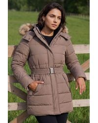 Roman - Faux Fur Padded Belt Coat - Lyst