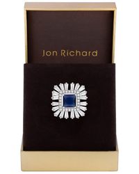 Jon Richard - Rhodium Plated Cubic Zirconia Montana Brooch - Gift Boxed - Lyst