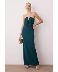 WOVCOR - Strapless Bow Detail Split Maxi Dress - Lyst