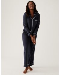 DKNY - Signature Long Sleeve Notch Collar Pyjama Set - Lyst