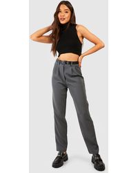 Boohoo - High Waist Tapered Tailored Suit Trousers - Lyst