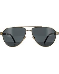 Versace - Aviator Gold Dark Grey Sunglasses - Lyst