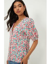 Dorothy Perkins - Rose Button Through Blouse - Lyst