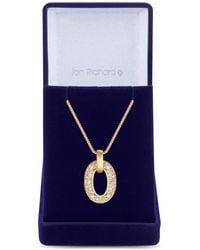 Jon Richard - Gold Plated Micro Pave And Polished Open Pendant Necklace - Gift Boxed - Lyst