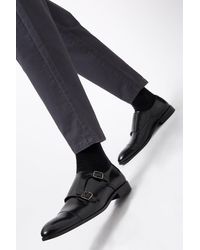 Burton - 1904 Black Hi Shine Leather Monk Shoes - Lyst