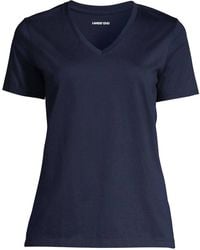 Lands' End - Supima Short Sleeve V-Neck T-Shirt - Lyst