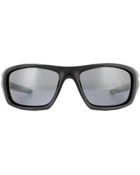 Oakley - Wrap Polished Black Black Iridium Polarized Sunglasses - Lyst
