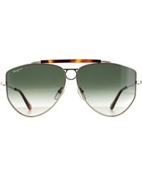 Ferragamo - Aviator Gold Green Gradient Sunglasses - Lyst