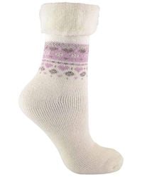 Sock Snob - 1 Pack Turn Over Top Warm Nordic Bed Socks For Winter - Lyst