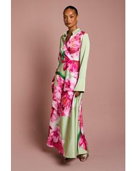 Coast - Petite Placement Print Wrap Front Gown - Lyst