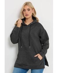 Yours - Seam Detail Drawstring Hoodie - Lyst