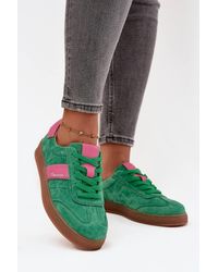 Love Lace - Everyday Round Toe Suede Sports Trainers - Lyst