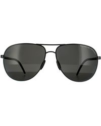 Porsche Design - Aviator Dark Gun Grey Polarized Sunglasses - Lyst
