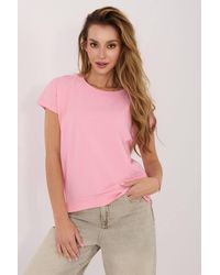 Love Lace - Cotton Round Neck Short Sleeve Blouse With Cotton Blend - Lyst