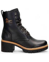 TruClothing - Lace Up Faux Fur Lining Block Heel Leather Ankle Boots - Lyst