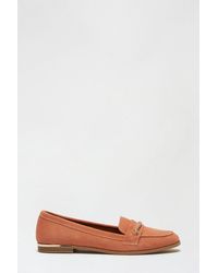 Dorothy Perkins - Pink Leather Libby Chain Detail Loafer - Lyst