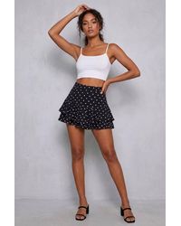 Stylewise - Polka Dot Frill Detail Mini Skort - Lyst
