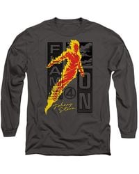 Marvel - Fantastic Four Flame On Johnny Storm Trend Long Sleeve T-Shirt, Light Graphite - Lyst