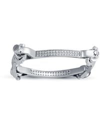 Jewelco London - Sterling Cz Spanner & Socket Baby Bangle Bracelet 4Mm - Lyst