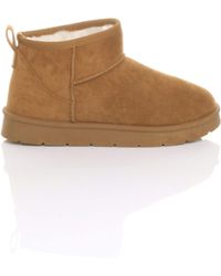 AJVANI - Faux Fur Lined Mini Ankle Boot Slippers - Lyst