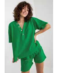 Love Lace - Heart Neck Blouse & Shorts Tracksuit Set - Lyst