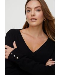 Oasis - Plus Size Knitted V Neck Jumper - Lyst