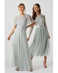 Coast - Embroidered Angel Sleeve Bridesmaids Maxi Dress - Lyst