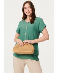 Izabel London - Layered Hem Short Sleeve Tunic Top - Lyst