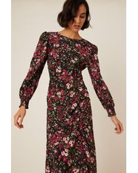 Dorothy Perkins - Tall Ditsy Floral Ruched Skirt Midi Dress - Lyst