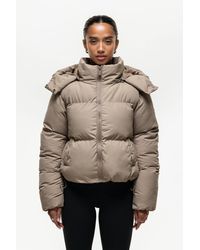 Good For Nothing - Cropped Hooded Puffer Jacket With Detachable Hood - Lyst