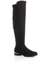 AJVANI - Elastic Tie Up Riding Knee High Boots - Lyst