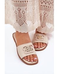 Love Lace - Flat Heeled Sandals With Drative Strap & Soft Insole - Lyst