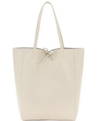 Sostter - Ivory Pebbled Leather Tote Shopper - Byaxy - Lyst
