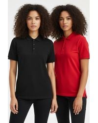 Femme Luxe - Classic Polo/ Collar Short Sleeve T-Shirt 2 Pack - Lyst