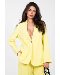 Love Lace - Cotton Elastane Denim Blazer With Patch Pockets - Lyst
