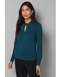 Wallis - Twist Neck Keyhole Knitted Jumper - Lyst