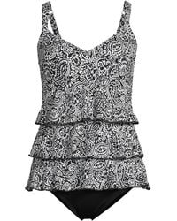 Lands' End - Smoothing Tiered Ruffle Fauxkini Swimsuit - Lyst