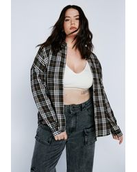 Nasty Gal - Plus Size Plaid Relaxed Shirt - Lyst