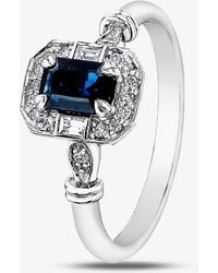 T.H.Baker - 9Ct Sapphire 0.08Ct Diamond Ring 4376Wg-10Sap N - Lyst