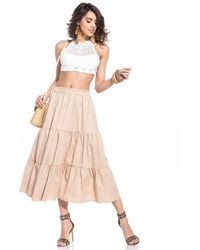 Love Lace - Airy Cotton Long Skirt With Elastic Waist Style 152903 - Lyst