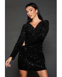 Dorothy Perkins - Lace Trim Sequin Mini Dress - Lyst