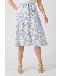 DAMART - Climatyl Print Button-Front Midi Skirt - Lyst