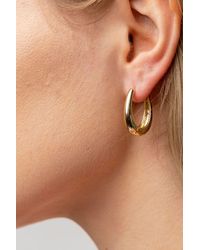 The Colourful Aura - Plain U Shape Geometric Oval Hoop Earring - Lyst