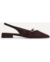 Linzi - Align Faux Suede Ballet Flats - Lyst