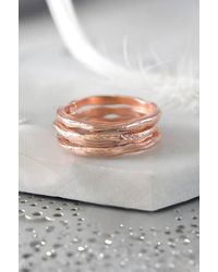 Otis Jaxon London - Textured Plated Sterling Stacking Ring - Lyst