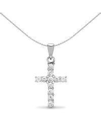 Jewelco London - 18Ct 0.5Ct Diamond Eternity Cross Pendant - Lyst
