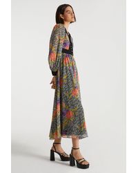 Oasis - X Print Sisters Floral Lace Dobby Midi Dress - Lyst