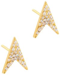 Pure Luxuries - Gift Packaged 'ines' 18ct Yellow Gold Plated 925 Silver Arrow Earrings - Lyst